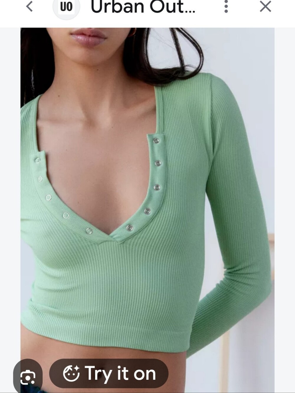 Out From Under Everyday Snap Henley Top Ribbed Long Sleeve - XS-Small-Medium